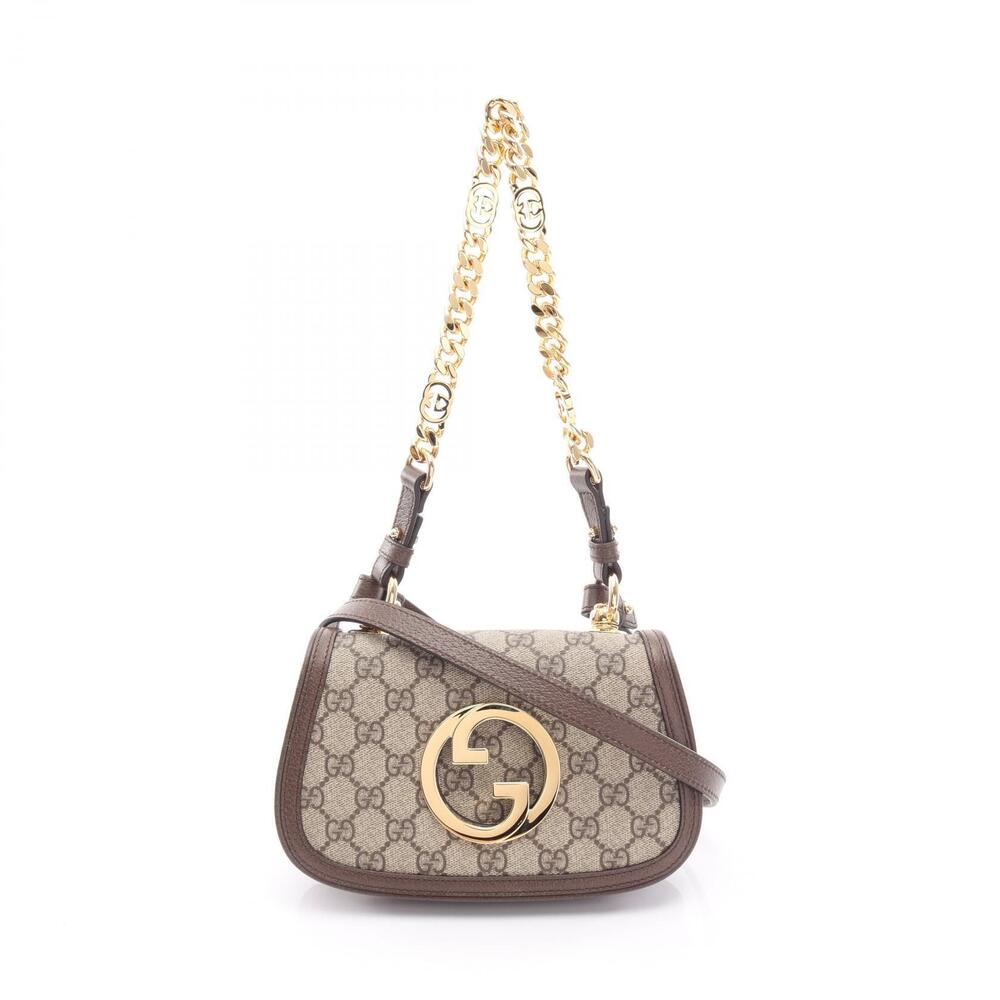 Gucci Brown Supreme Blondie Shoulder Bag GG Beige Leather Canvas - Picture 2 of 4